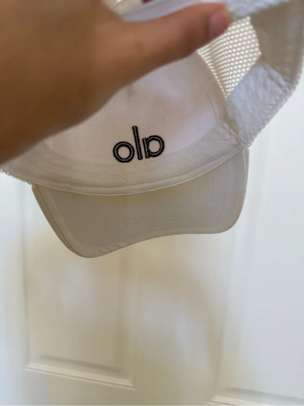 ALO Yoga Women White Trucker Cap with Black Logo